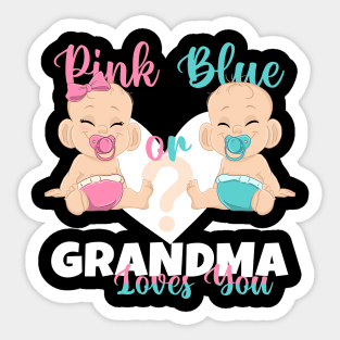 Pink or Blue Grandma Loves You Baby Reveal Sticker